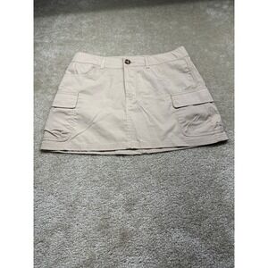 H&M Divided Women Beige Cargo Mini Skirt Utility Khaki Size 2 NWT 12216679